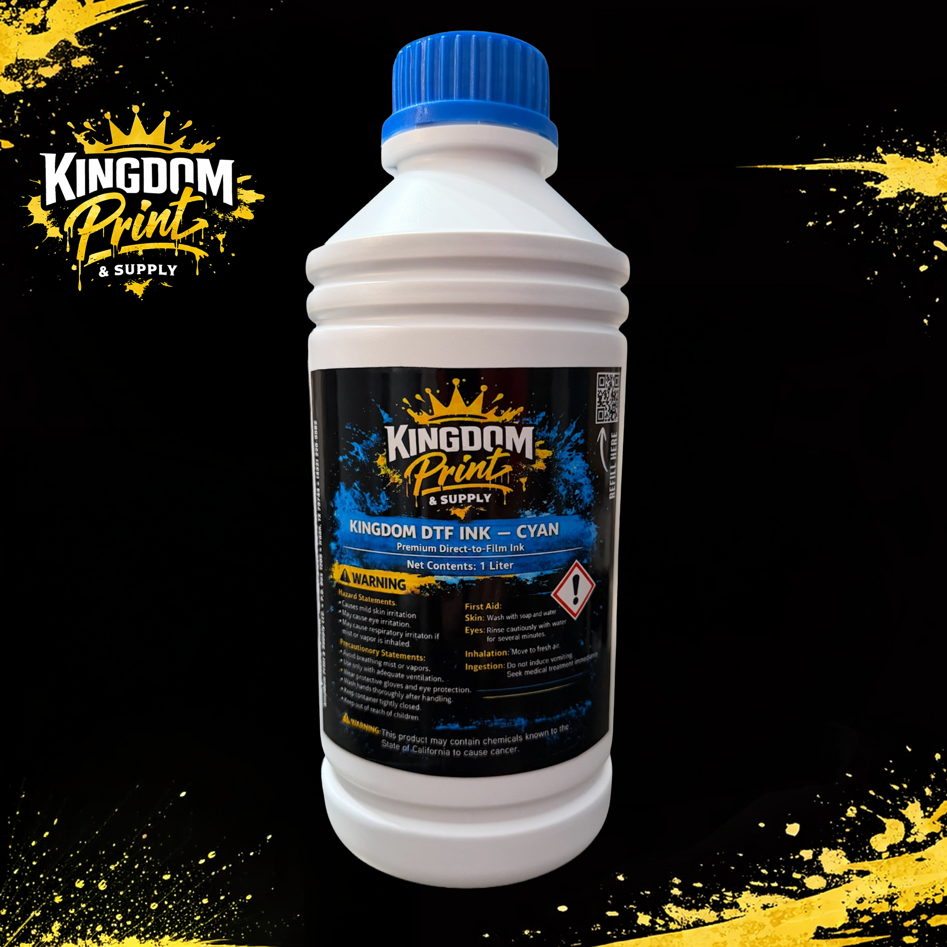 DTF ink bottles for direct to film printing supplies and custom designs